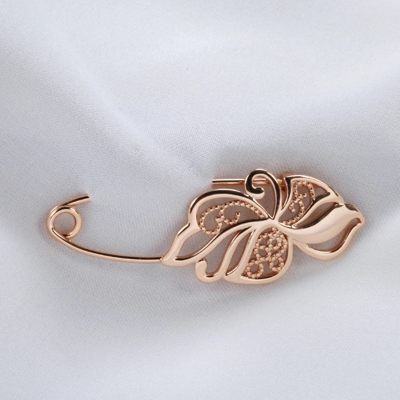 Kinel New 585 Rose Gold Women Brooch Fashion Wedding Jewelry Unique Creative Modern Fine Boutonniere Hot Hollow Metal Brooch