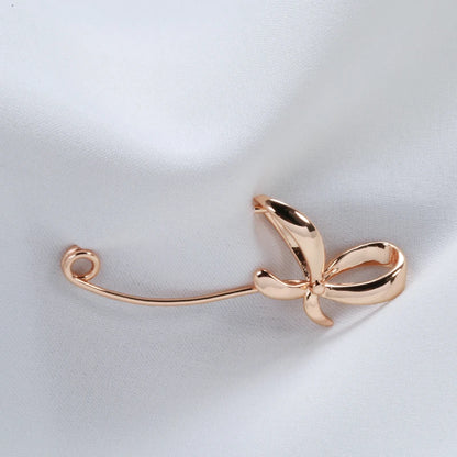 Kinel New 585 Rose Gold Women Brooch Fashion Wedding Jewelry Unique Creative Hollow Metal Bowknot Boutonniere Fine Hot Brooch