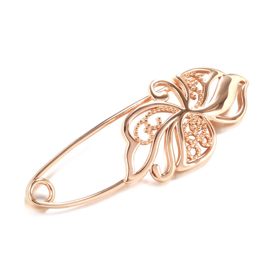 Kinel New 585 Rose Gold Women Brooch Fashion Wedding Jewelry Unique Creative Modern Fine Boutonniere Hot Hollow Metal Brooch