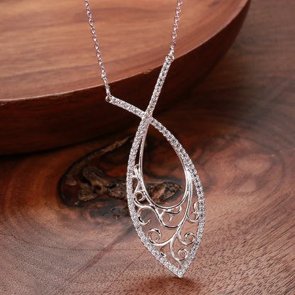 Kinel New Tibetan Silver Necklace for Women Micro Wax Inlay Natural Zircon Hollow Flower Pendant Necklace Ethnic Wedding Jewelry