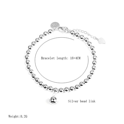 Kinel Luxury Silver Color Beads Bracelet For Women Korean Simple Fashion Bridal Wedding Jewelry Wholesale 2019 New