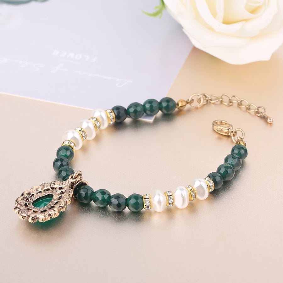 Kinel Original Design Vintage Natural Stone Bracelet For Women New Bead Pearl Charms Wrap Bracelets 2019 Femme Fashion Jewelry