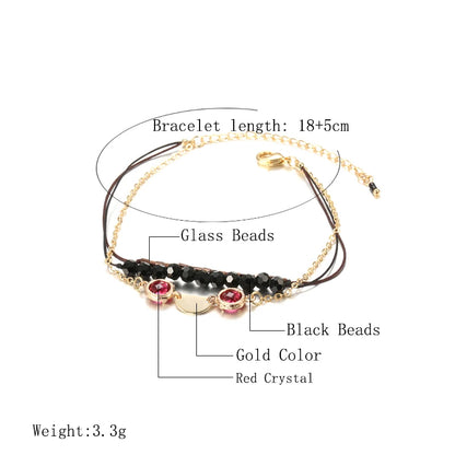 Kinel Vintage Crystal Beads Bracelet For Women Korean Handmade Beaded Flower Bangles Bracelet 2020 Charms Fashion Jewelry