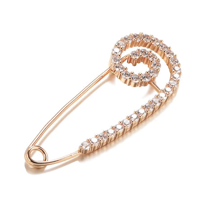 Kinel New 585 Rose Gold Fine Brooch for Women Creative Fashion Wedding Jewelry Unique Hollow Natural Zircon Boutonniere 2022 Hot