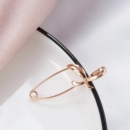 Kinel New 585 Rose Gold Women Brooch Fashion Wedding Jewelry Unique Creative Hollow Metal Bowknot Boutonniere Fine Hot Brooch