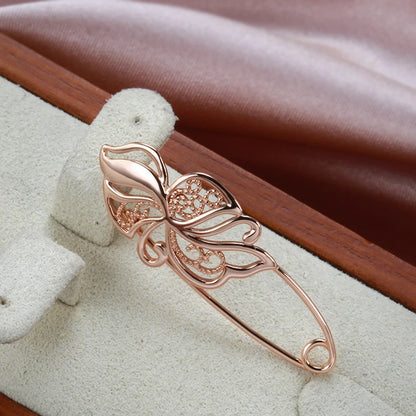 Kinel New 585 Rose Gold Women Brooch Fashion Wedding Jewelry Unique Creative Modern Fine Boutonniere Hot Hollow Metal Brooch