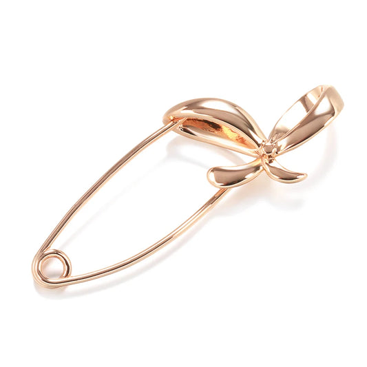 Kinel New 585 Rose Gold Women Brooch Fashion Wedding Jewelry Unique Creative Hollow Metal Bowknot Boutonniere Fine Hot Brooch