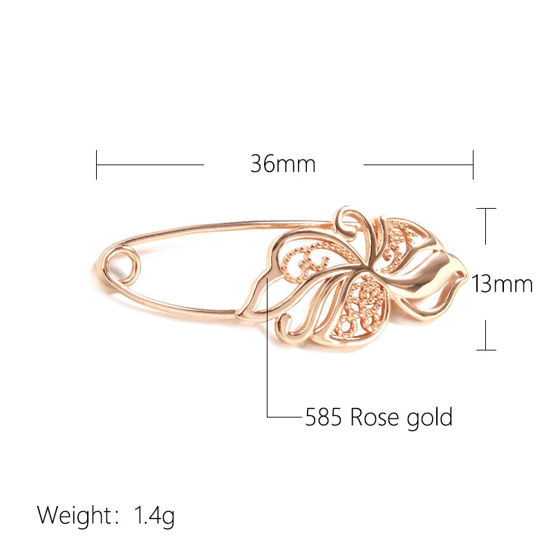 Kinel New 585 Rose Gold Women Brooch Fashion Wedding Jewelry Unique Creative Modern Fine Boutonniere Hot Hollow Metal Brooch