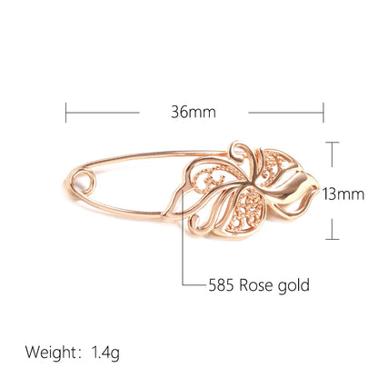 Kinel New 585 Rose Gold Women Brooch Fashion Wedding Jewelry Unique Creative Modern Fine Boutonniere Hot Hollow Metal Brooch