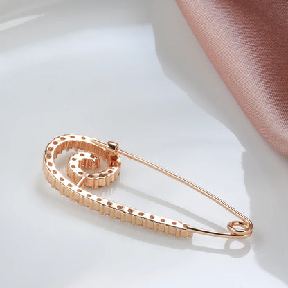 Kinel New 585 Rose Gold Fine Brooch for Women Creative Fashion Wedding Jewelry Unique Hollow Natural Zircon Boutonniere 2022 Hot