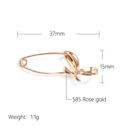 Kinel New 585 Rose Gold Women Brooch Fashion Wedding Jewelry Unique Creative Hollow Metal Bowknot Boutonniere Fine Hot Brooch