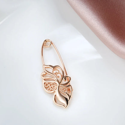 Kinel New 585 Rose Gold Women Brooch Fashion Wedding Jewelry Unique Creative Modern Fine Boutonniere Hot Hollow Metal Brooch