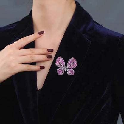 SUYU Autumn New Vintage Black Butterfly Brooch Women's Luxury Brooch Fashion Micro Set Zircon Temperament Coat Accessories Pins