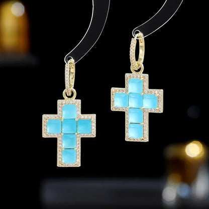 Women's Earrings Designer Detachable Double Wear Circular Women's Cross Earrings