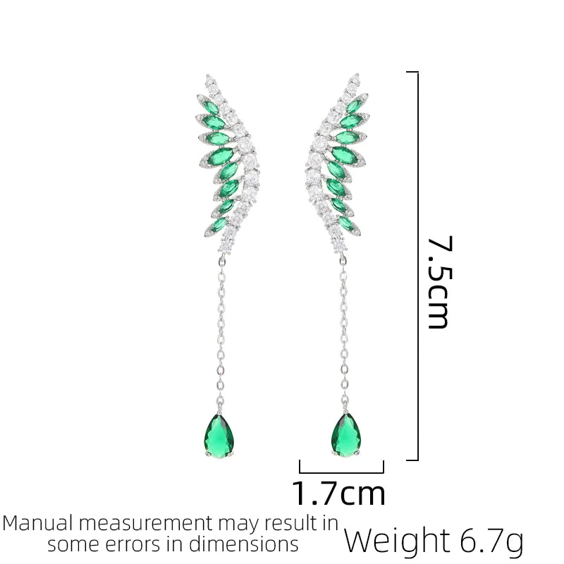 SUYU Tassel Drops Angel Wings Earrings Personalized and Creative Design Fashion Style Earrings