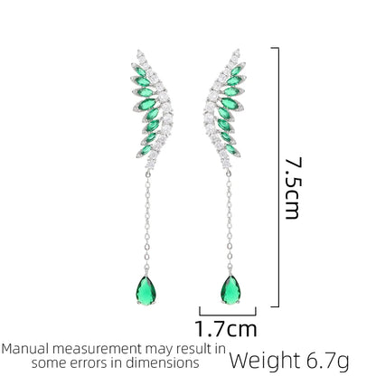 SUYU Tassel Drops Angel Wings Earrings Personalized and Creative Design Fashion Style Earrings