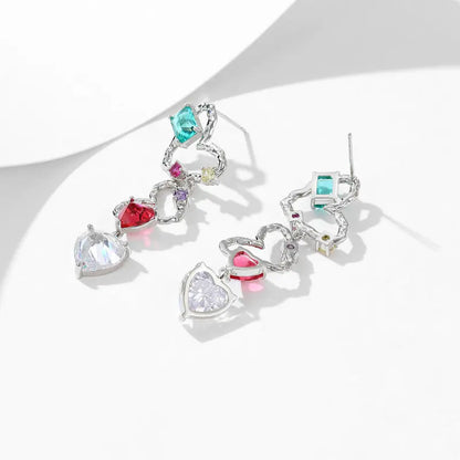 SUYU New Earwear Designer's Small Sweet Fresh and Irregular Hollow Heart shaped Earrings