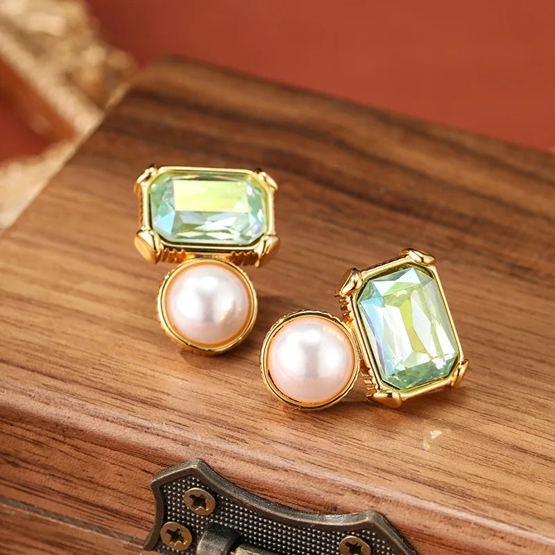 SUYU Fashionable Geometric Earrings For Jewelry Simple Imitation Of Pearls Light Luxury And Niche Earrings And Earrings