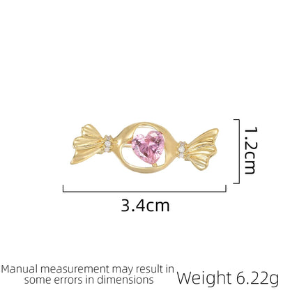 SUYU Jewelry 2024 Summer New Cute Candy Heart shaped Brooch with Simple and Elegant Pins Collar Accessories Brooch Decoration