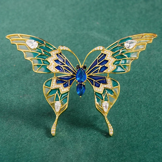 2023 Summer Women's Butterfly brooch Insect Light Luxury Semitransparent Coat Pin