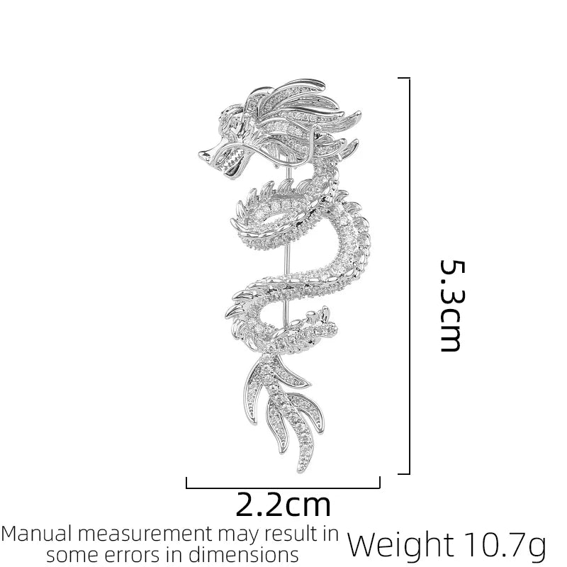 SUYU Winter New Design Unisex Chinese Dragon Design 2024 Dragon Brooch Coat Accessories Pins