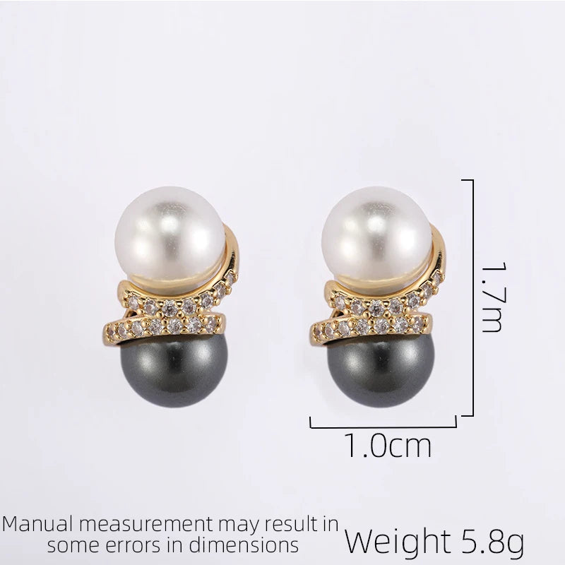 Jewelry Women's Design Light Luxury Classic Exquisite Earrings Fashionable And Simple Imitation Pearl Vintage Earrings Zircon