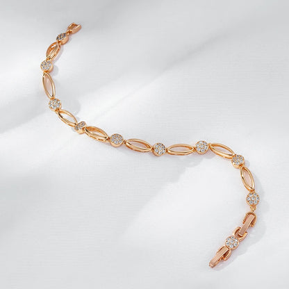 Kinel Hot Trend Simple 585 Rose Gold Color Bracelet for Women Luxury Natural Zircon Bride Wedding Daily Fine Jewelry 2023 New