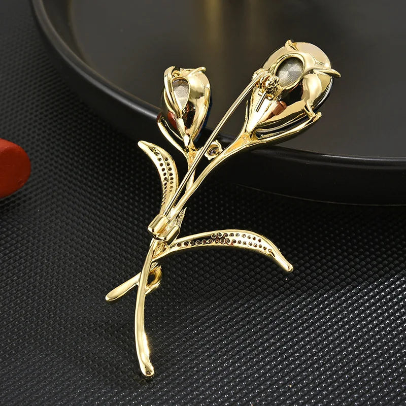 SUYU Tulip Brooch Exquisite Luxurious Elegant And Stylish Design Versatile For Women's Holiday Gifts