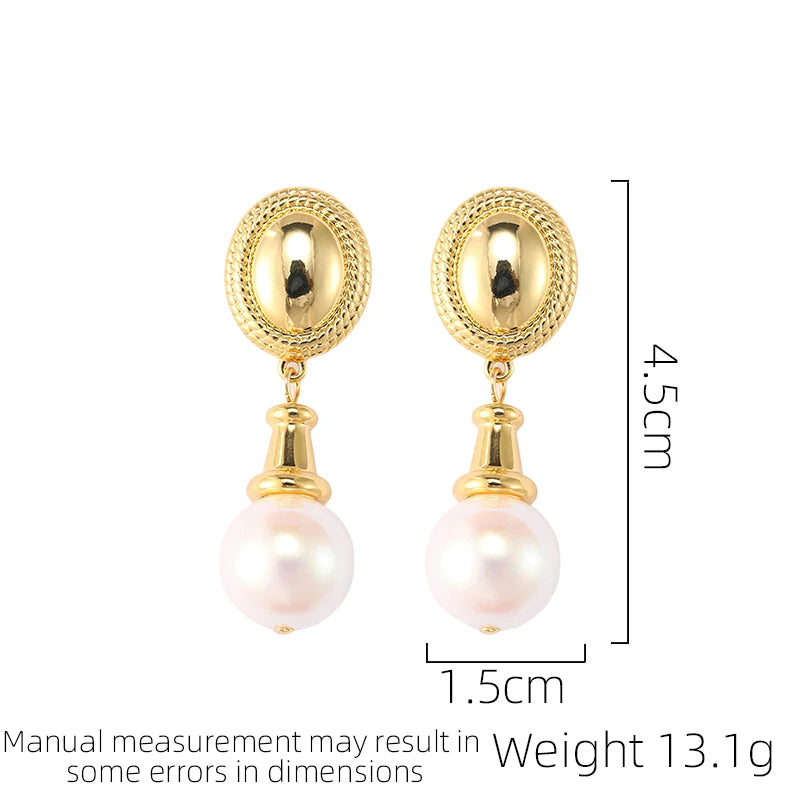 SUYU Retro Women's Light Luxury Classic Water Drop Pearl Imitation Design Earrings Simple And Versatile Earrings Fashion Jewelry