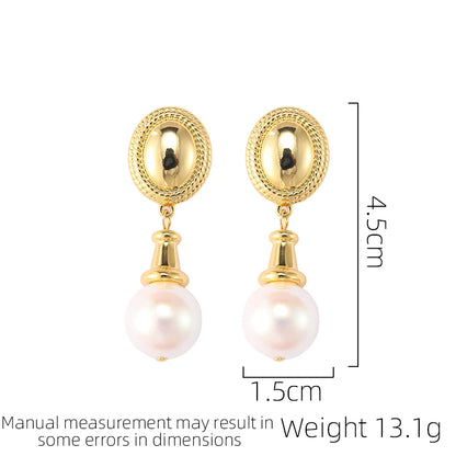 SUYU Retro Women's Light Luxury Classic Water Drop Pearl Imitation Design Earrings Simple And Versatile Earrings Fashion Jewelry