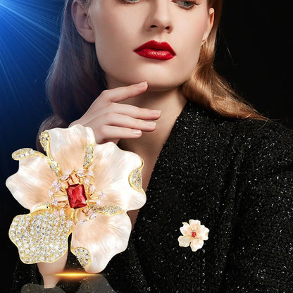 Women's Light Luxury Elegant and Fashionable Peony Bloch Brooch Versatile Small and Unique Design Daily Accessories