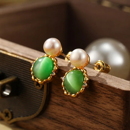 SUYU Jewelry Fashion Niche Exquisite Simulation Pearl Earrings Girl Light Luxury Retro Earrings Jewelry Gift