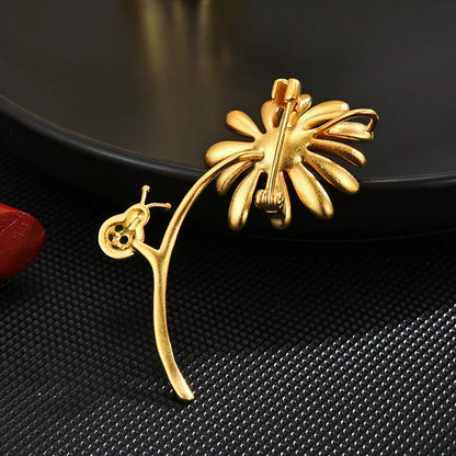 SUYU Autumn New Festival Sunflower Blossoming Ladybug Women's Light Luxury Brooch Forest Series Pin Accessories