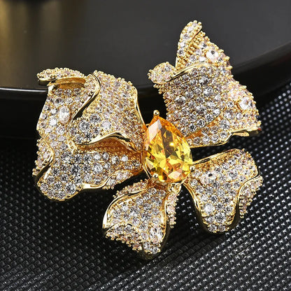 SUYUPurple Fashion Zircon Butterfly Brooch For Women Luxurious And Elegant Enamel Butterfly Brooch For Men Vintage Clothing Gift