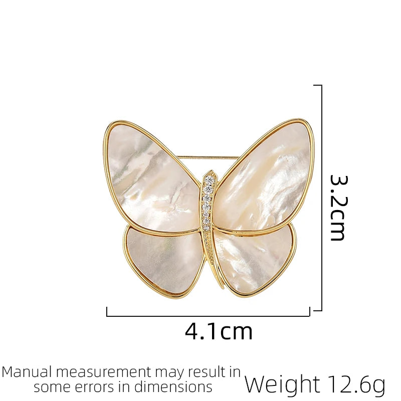 Autumn Women's New Design Luxury Butterfly Brooch Fashion And Atmosphere Simulation Beimu Breast Flower Clothing Accessories