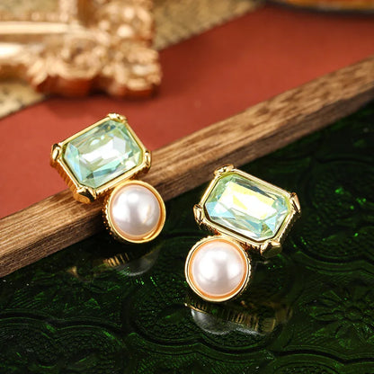 SUYU Fashionable Geometric Earrings For Jewelry Simple Imitation Of Pearls Light Luxury And Niche Earrings And Earrings