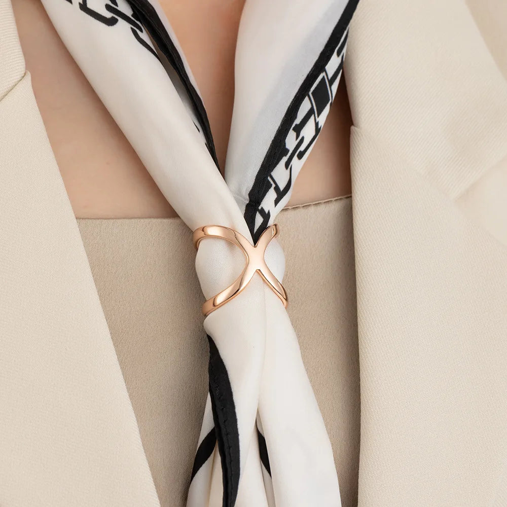 SUYU Autumn Simple Fashion Versatile Scarf Buckle Ring Small Design Geometric Scarf Buckle New Style