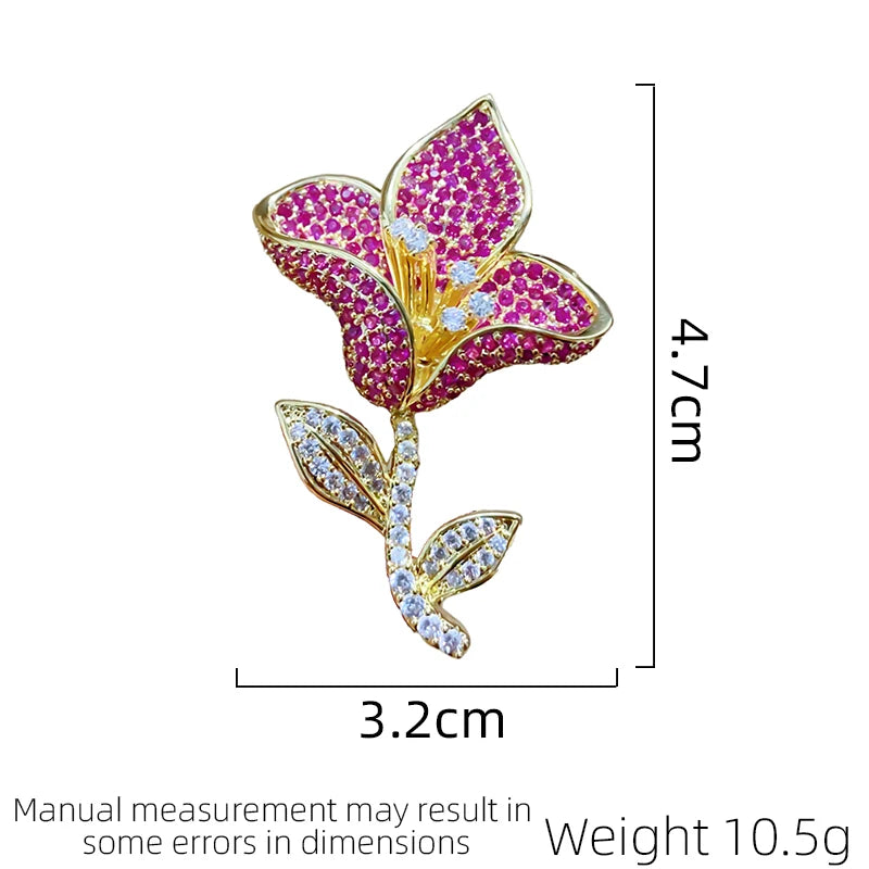 SUYU Winter New Flower Brooch Design Women's Luxury Brooch Fashionable And Exquisite Plant Brooch Versatile Accessories