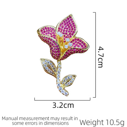 SUYU Winter New Flower Brooch Design Women's Luxury Brooch Fashionable And Exquisite Plant Brooch Versatile Accessories