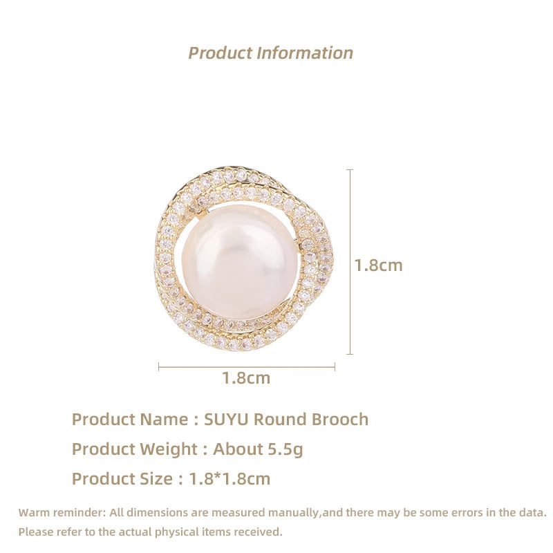 SUYU Simulated Pearl Stab Pin Niche Design Geometric Cross Stitch Stab Pin Neutral Small Suit Collar Pin