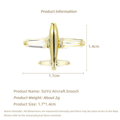 SUYU Aircraft Brooch Fashion Shirt Collar Pin Collar Button Fashion Small Needle Button Cute Small Aircraft Horse Pin