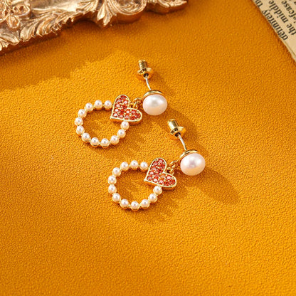 SUYU Sweetheart Imitation Pearl Tassel Earrings Light Luxury Temperament Versatile And Simple Women's Design Sense Earrings