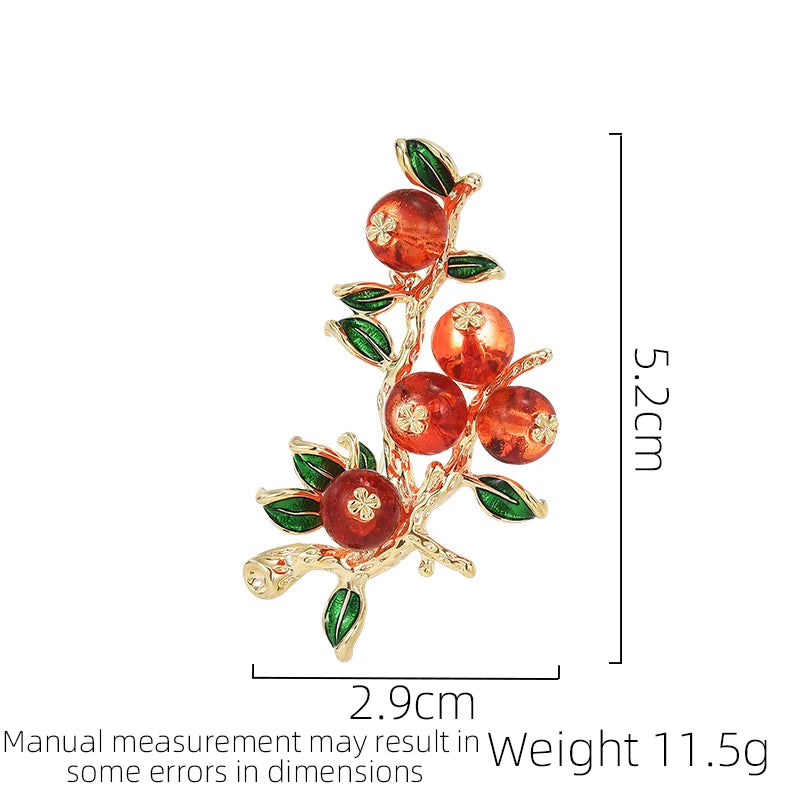 SUYU Red Flower Fruit Brooch For Women Exquisite And Luxurious Design Elegant And Fashionable Brooch Fashionable Jewelry