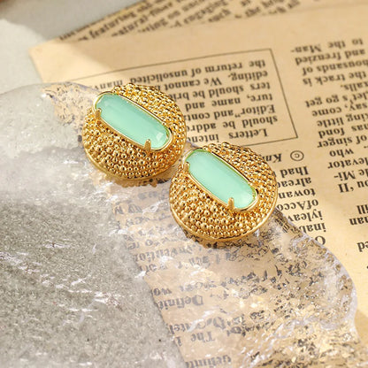 SUYU Women's Round Luxury Design Earrings Medieval Classic Vintage Earrings Light Luxury Fashion Exquisite Accessories