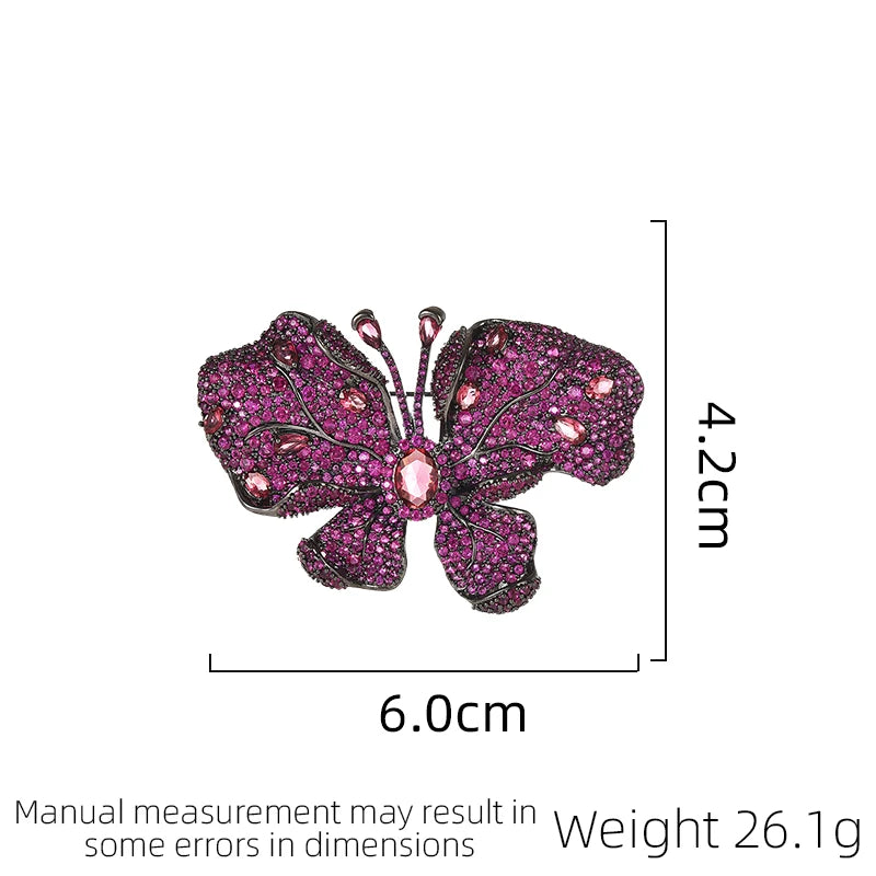 SUYU Autumn Classic Red Zircon Butterfly Light Luxury brooch Personalized Coat Designer brooch