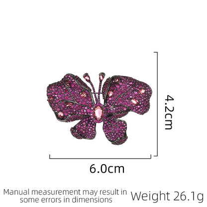 SUYU Autumn Classic Red Zircon Butterfly Light Luxury brooch Personalized Coat Designer brooch