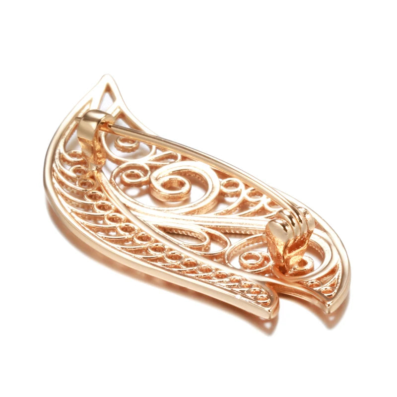 Kinel New 585 Rose Gold Women Brooch Fashion Wedding Jewelry Unique Creative Modern Fine Boutonniere Hot Hollow Metal Brooch