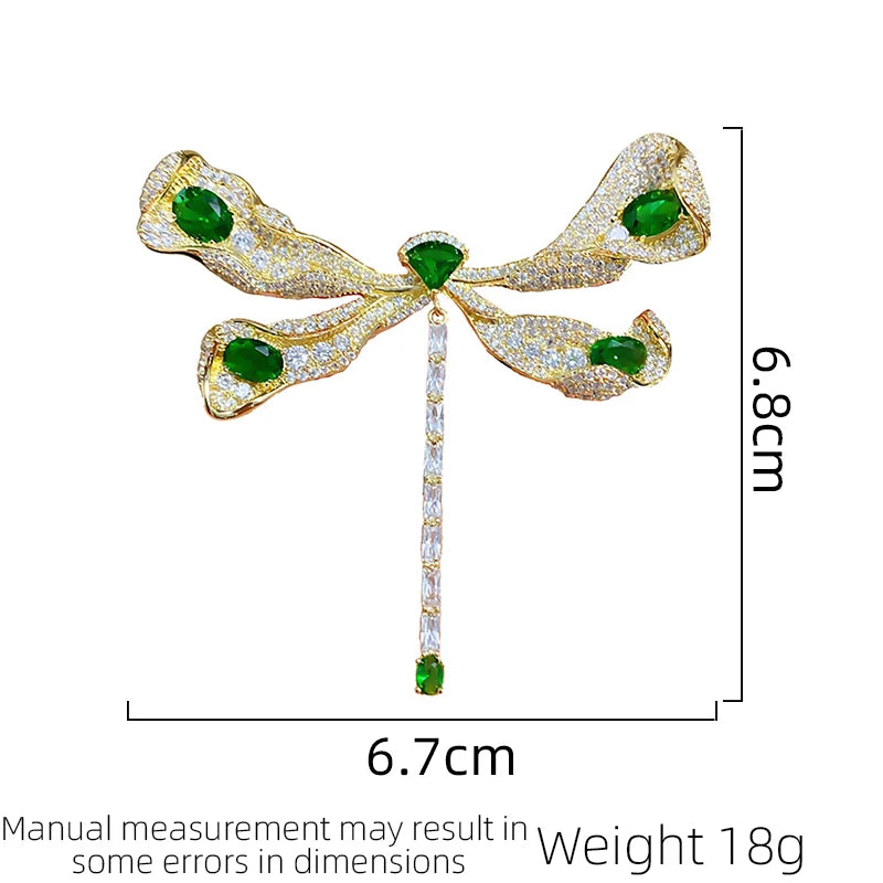 SUYU Elegant Cubic Zirconium Oxide Dragonfly Brooch Fashion Coat Coat Dress Pin Creative Corsage Accessories