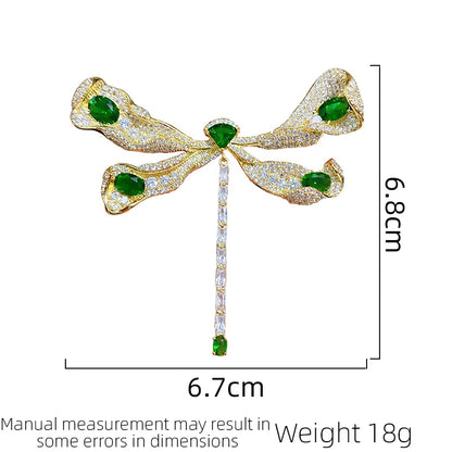 SUYU Elegant Cubic Zirconium Oxide Dragonfly Brooch Fashion Coat Coat Dress Pin Creative Corsage Accessories