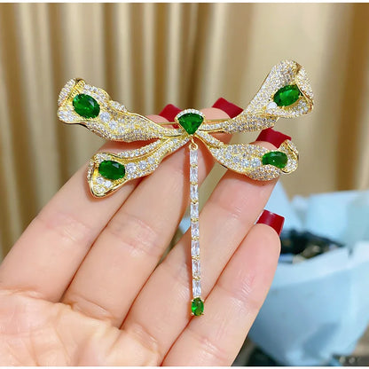 SUYU Elegant Cubic Zirconium Oxide Dragonfly Brooch Fashion Coat Coat Dress Pin Creative Corsage Accessories